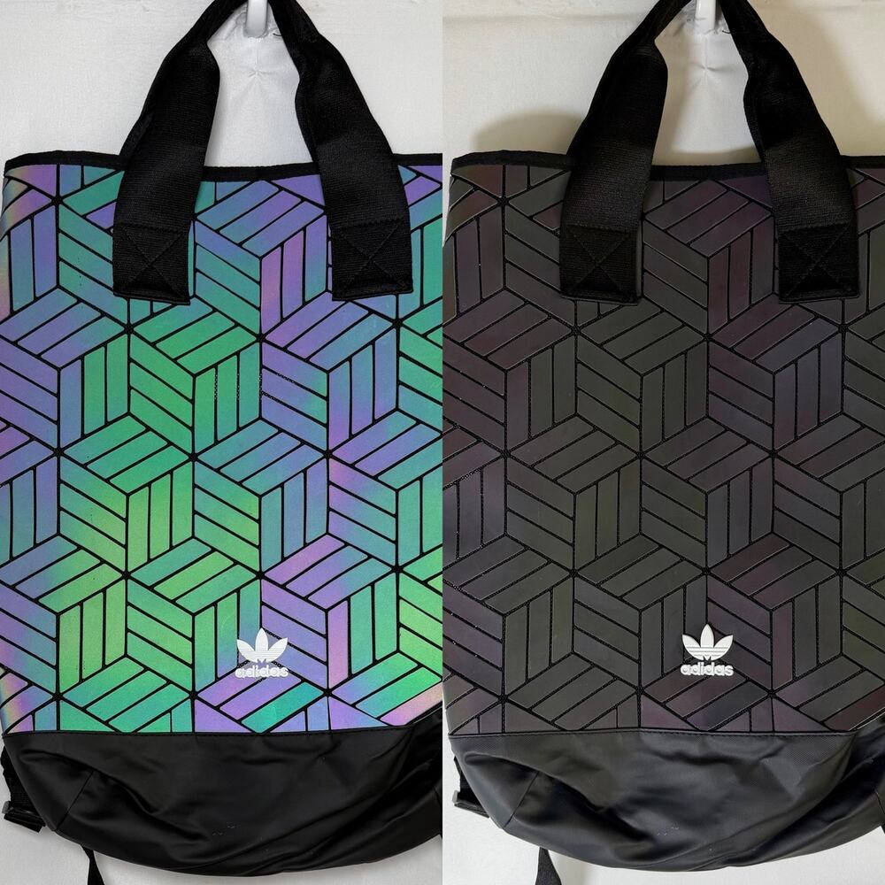 Adidas 3D backpack tote X Issey Miyake iridescent reflective geometric y2k